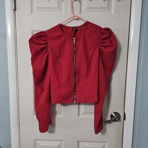 SHEIN Cherry Red Zip-Up Jacket Never Worn